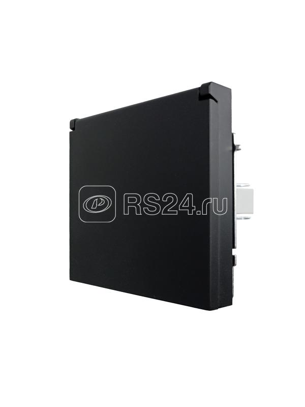 Розетка 1-мест. с/з с крышкой ПБТ СП ZIMA IP20 16А безвинт. зажим черн. бархат LEZARD 704-4288-123BQC