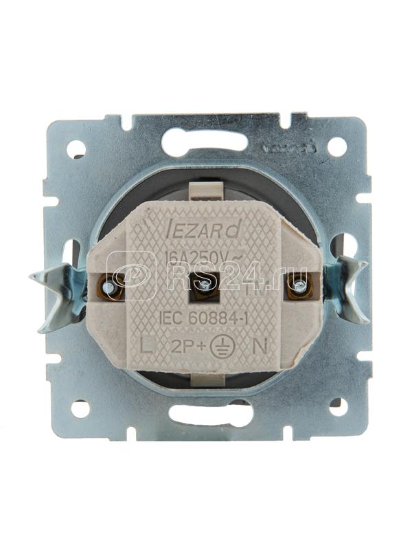 Розетка 1-м Rain с заземл. с крышкой керамика механизм матов. черн. графит LEZARD 703-4188-123