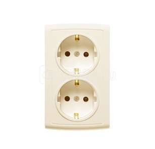 Розетка 2-м ОП Елизавета РА16-188 защ. шторки с заземл. сл. кость Кунцево 5619