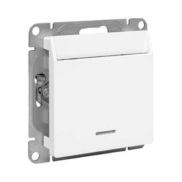 Выключатель карточный Эпика с подсветкой механизм бел. EKF UP1-SWW-card