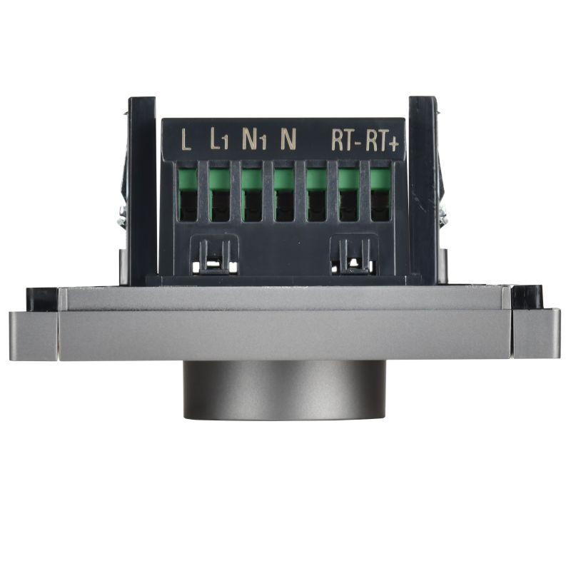 Термостат электронный FORTE&PIANO FP552 с индикацией сталь IEK FP-RT11-K46