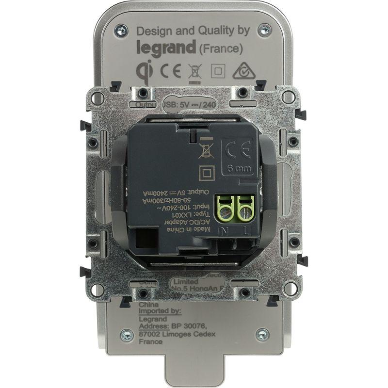 Устройство зарядное беспроводное Valena Allure Qi 1А с дополнит. разъемом USB A 5В 2.4А Leg 755114