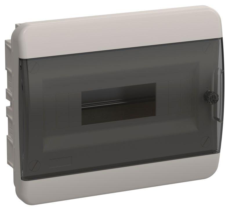 Корпус ЩРВ-П-12 TEKFOR IP41 черн. прозр. дверь пластик. IEK TF5-KP12-V-12-41-K01-K03