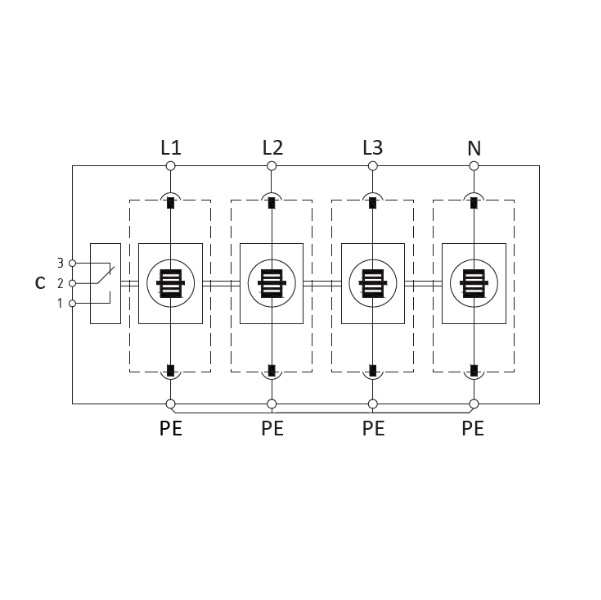 Устройство защиты от импульсных перенапряжений РИФ-Э-I+II 385/30 с (4+0) Стример 114106