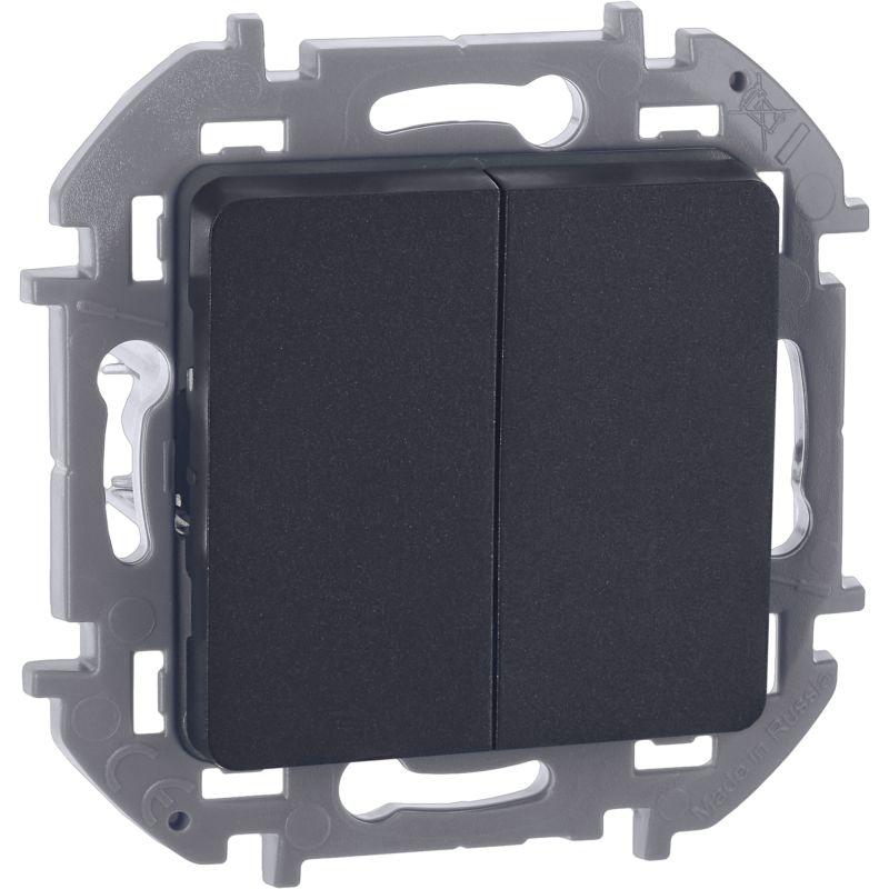 Выключатель 2-кл. Inspiria 10А IP20 250В 10AX механизм антрацит IEK 673623