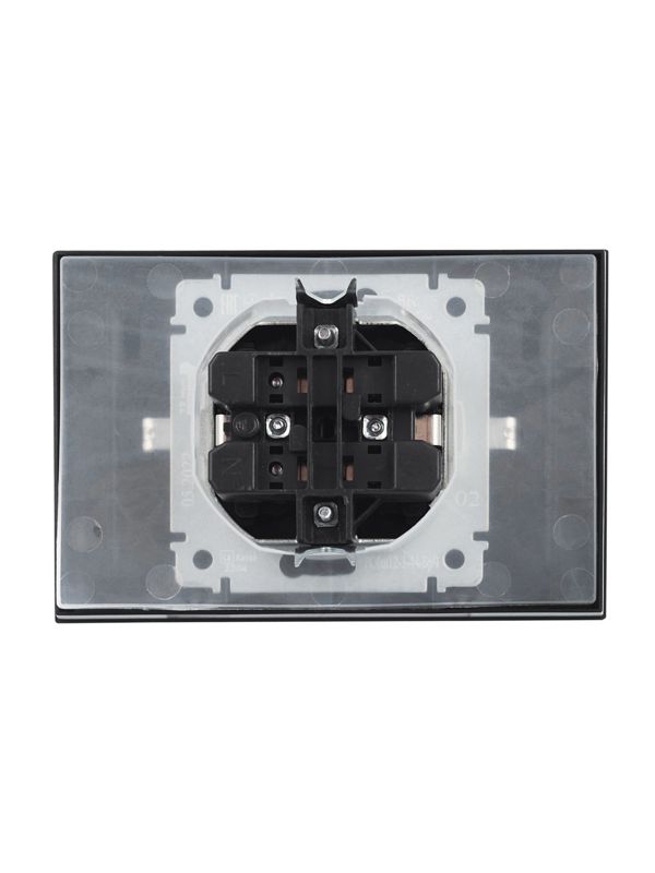 Розетка 2-м СП BRITE РСбш12-3-44-БрЧ 16А в сборе IP44 с крышкой черн. IEK BR-R26-16-44-K02-F