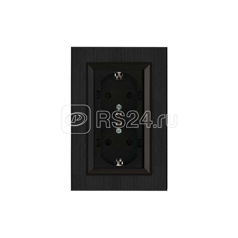 Розетка 2-я Karea LINE STAR с заземл. чер. Makel 86054082