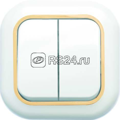 Выключатель 2-кл. СП Валентина 6А IP20 С56-034 бел./зол. Кунцево 7648