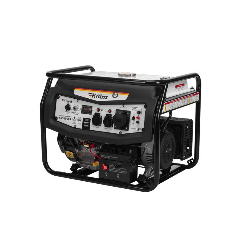 Генератор бензиновый KR5500EA 5.5кВт 230В 25л коннектор автоматики электростартер KRANZ KR-16-1135