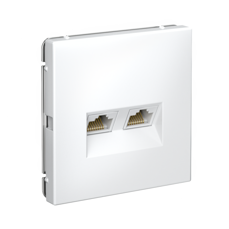 Розетка компьютерная 2-м ArtGallery RJ45 + RJ45 кат.5E механизм бел. SE GAL000185