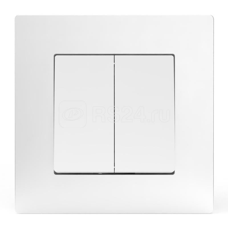 Выключатель 2-кл. СП Pixel 10А IP20 в сборе бел. TOKOV ELECTRIC TKE-PX-V2F-C01