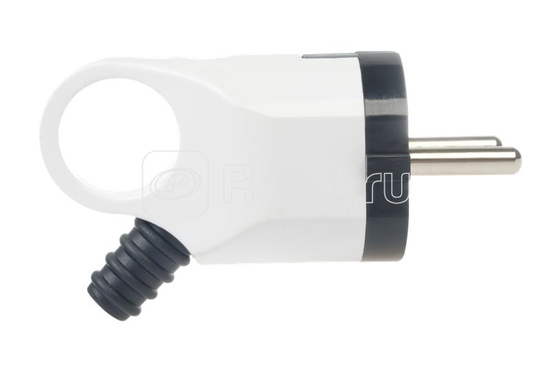 Вилка ABS-пластик угловая с/з с ушком 16А 250В IP20 бел. Duwi 30467 8