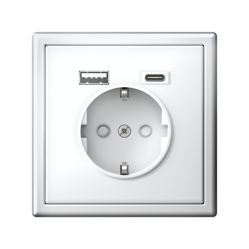 Розетка ArtGallery 16А с 2-мя заряд. устройствами USB A+C 5В/2.4А/3А 2х5В/1.5А механизм бел. SE GAL000132