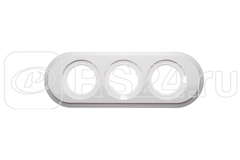 Рамка 3-м Лизетта ретро 270х96х21мм ABS-пластик бел. Bironi BF1-630-21