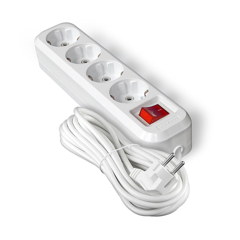 Удлинитель 4х7м с заземл. 10А IP20 S-304 ПВС 3х1 с выкл. UNIVersal 9631992