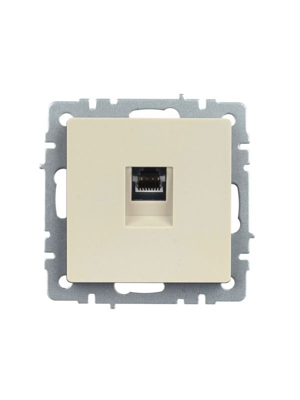 Розетка компьютерная СП RJ45 кат.5E BRITE РК10-БрКр механизм беж. IEK BR-K10-1-K10
