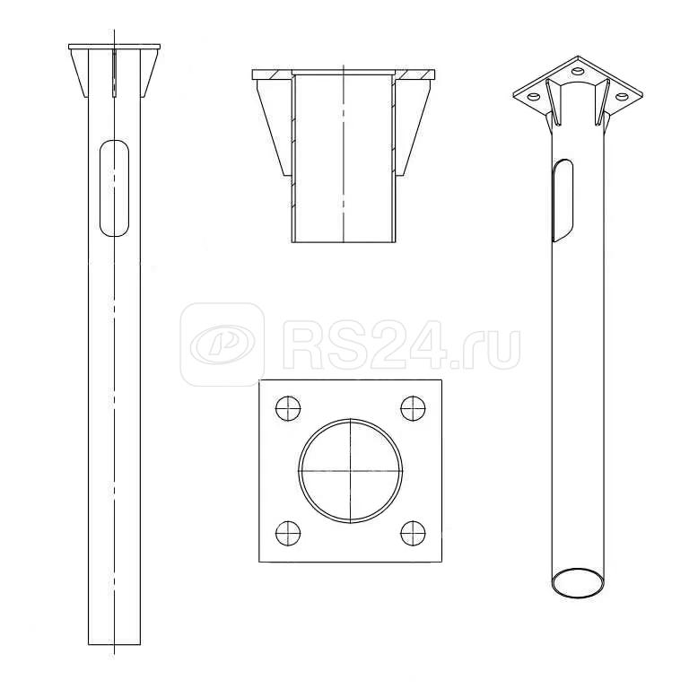 Деталь фундамента закладная для ОГКф-9/10 UMECON МК 89899/МК 89863 ФМ-0.159-2.0-200(10) фланец 300х300 грунт