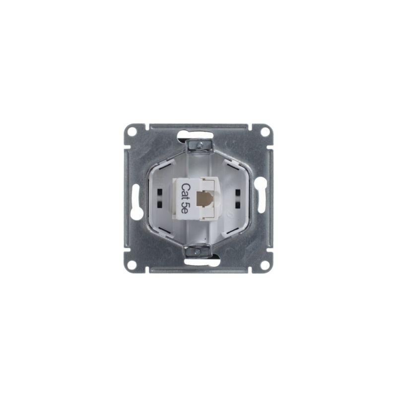 Розетка компьютерная 1-м Glossa RJ45 кат.5E механизм шоколад SE GSL000881K