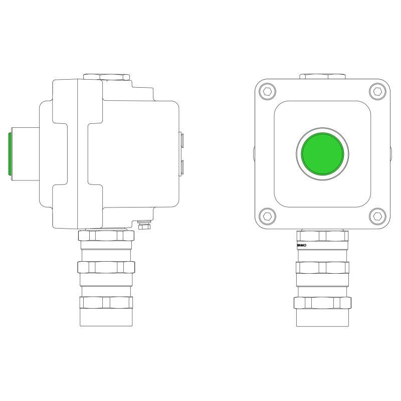 Пост управления взрывонепроницаемый из алюм. LCSD-01-B-MB-L1G(220)x1-PBMB-KA2MHK DKC LCSD21000015