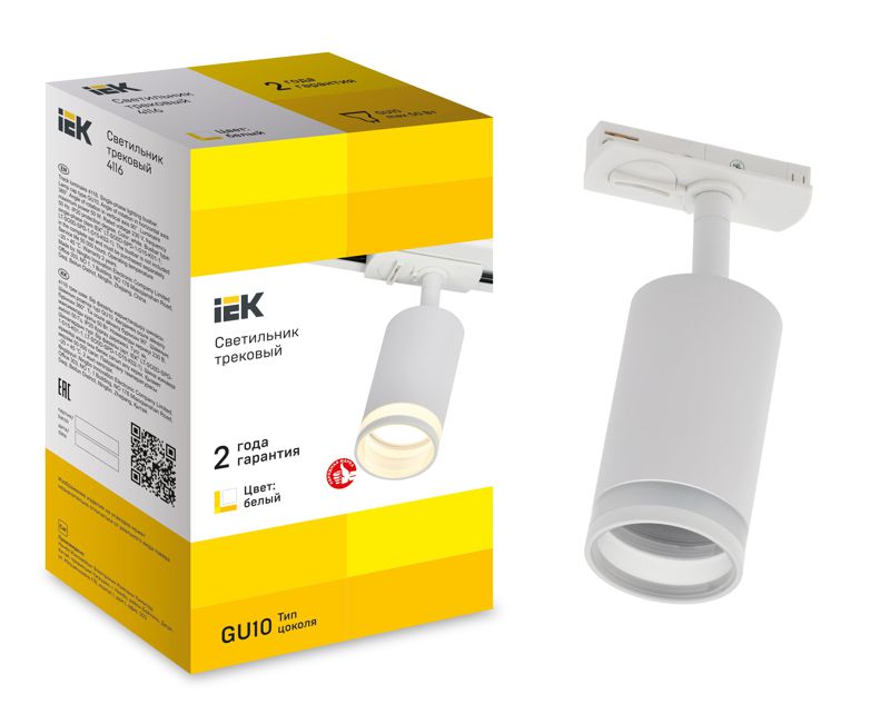 Светильник 4116 декоративный трековый поворотный GU10 бел. IEK LT-USB0-4116-GU10-1-K01