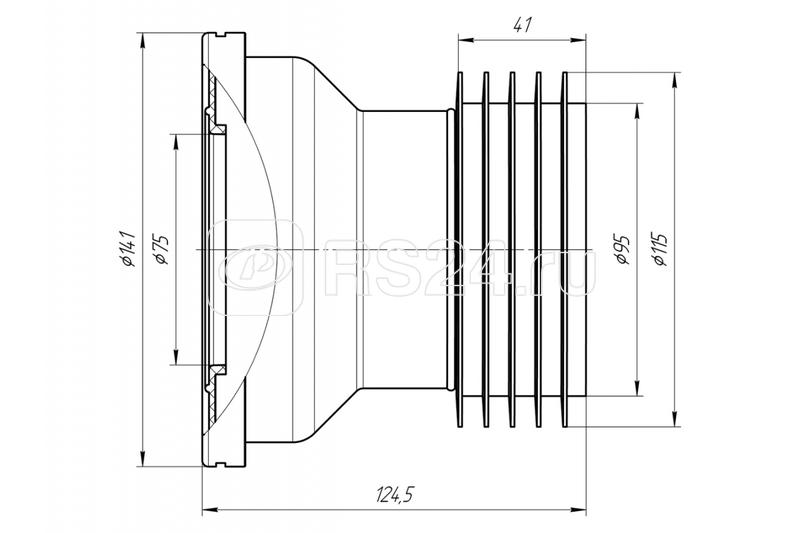 Труба фановая ВК 110х125 АНИ W1218 бел. RTP 11443