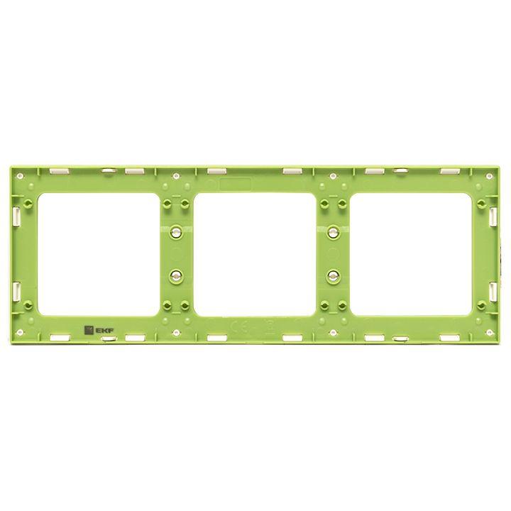 Рамка 3-м Стокгольм бел. с линией цвета зел. PROxima EKF EAM-G-302-10