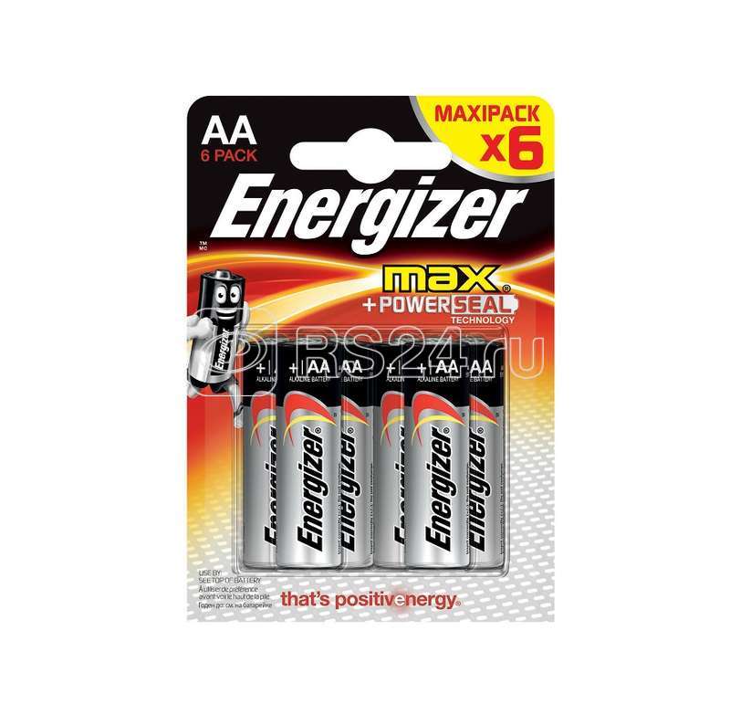 Элемент питания алкалиновый AA/LR6 LR6-6BL Max (блист.6шт) Energizer Б0016842