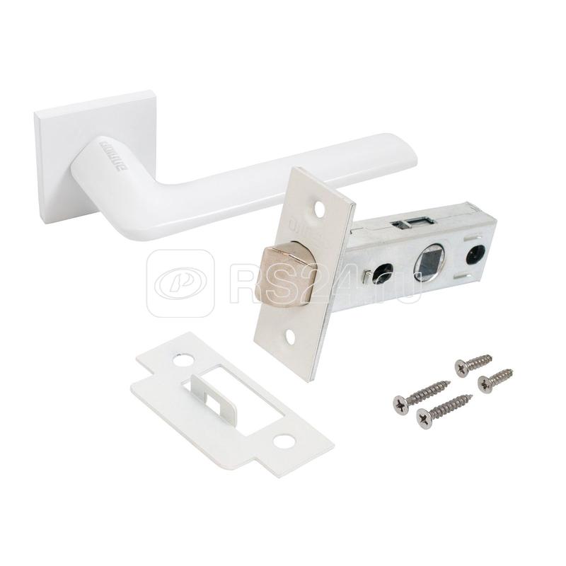 Комплект ручка и защелка АРТ "ТИНА" W+L45-8 W (88110/S45) матов. бел. Аллюр 15 721