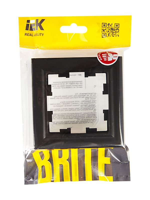 Рамка 1-м IP44 BRITE РУ-1-БрЧ-44 черн. IEK BR-M12-44-K02