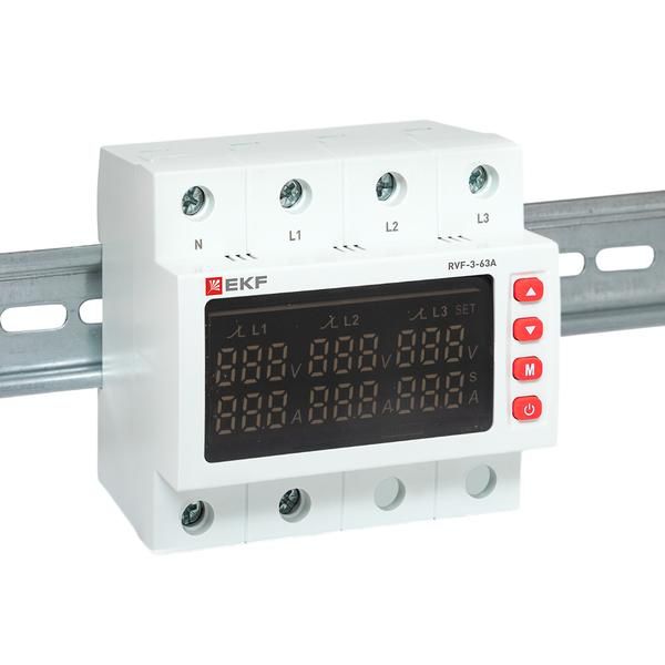 Реле выбора фаз с дисплеем RVF-3-63А PROxima EKF RVF-3-63a
