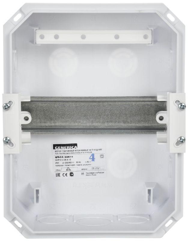 Бокс ЩРВ-П-6 мод. встраив. пластик IP41 GENERICA MKP12-V-06-41-G