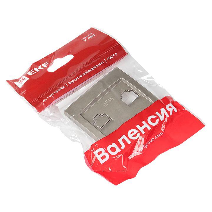 Панель лицевая Валенсия для розетки Phone 1-м кашемир PROxima EKF EST01-L-034-40
