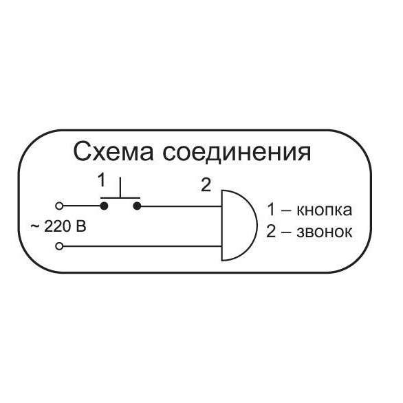Звонок проводной Сверчок трель 220В 80-90дБА бел. МОНОМАХ СВ-03