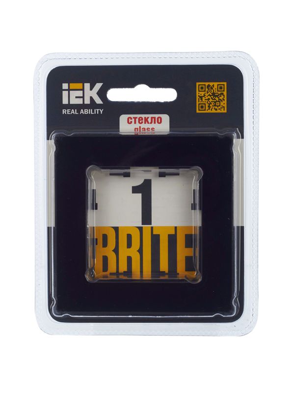Рамка 1-м BRITE РУ-1-2-БрЧ стекло черн. IEK BR-M12-G-K02