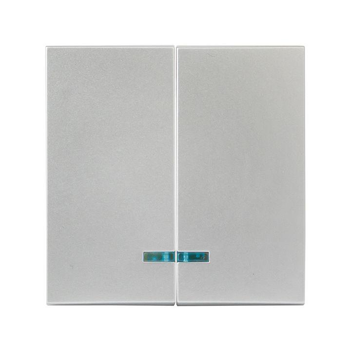 Панель лицевая Валенсия для выключателя 2-кл. с индикатором 10А сталь PROxima EKF ESV10-L-123-30