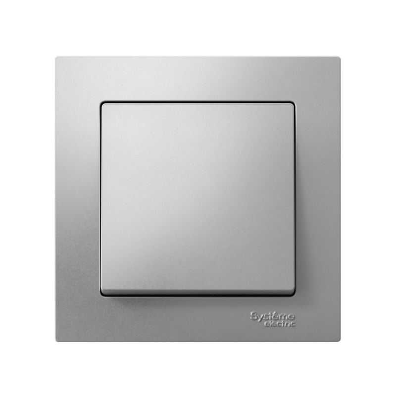 Выключатель 1-кл. СП AtlasDesign 10А IP20 (сх. 1) 10AX в сборе алюм. SE ATN000312