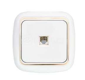 Розетка телефонная 1-м СП RJ11 (4P4C) бел. Bylectrica ТР4-023