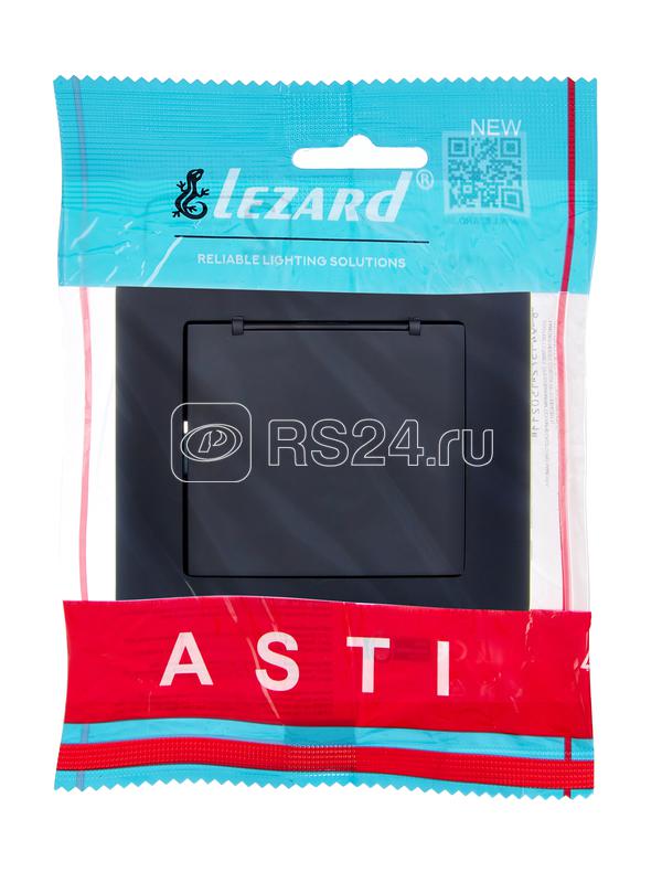 Розетка 1-м СП ASTI 16А IP20 с заземл. с крышкой термопласт в сборе черн. бархат. LEZARD 7081-4242-123В