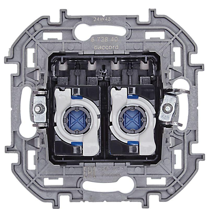 Розетка компьютерная 2-м Inspiria RJ45 кат.6 UTP механизм бел. IEK 673840