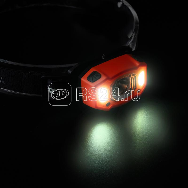 Фонарь аккумуляторный налобный AccuH3-L5W-og zoom LED 5Вт + 2хRED SMD IP54 5 режимов: 100проц. 180лм 3.5ч/50проц. 110лм 5.5ч/30проц. 65лм 15ч/красн. 28ч/мигающ. красн. 12ч аккум. 1.2А.ч управл. жестами оранж. JazzWay 5036673