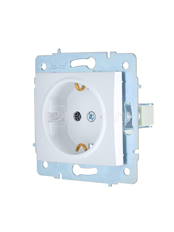 Розетка 1-м СП ASTI 16А IP20 с заземл. защ. шторки термопласт механизм бел. LEZARD 7081-0288-124B