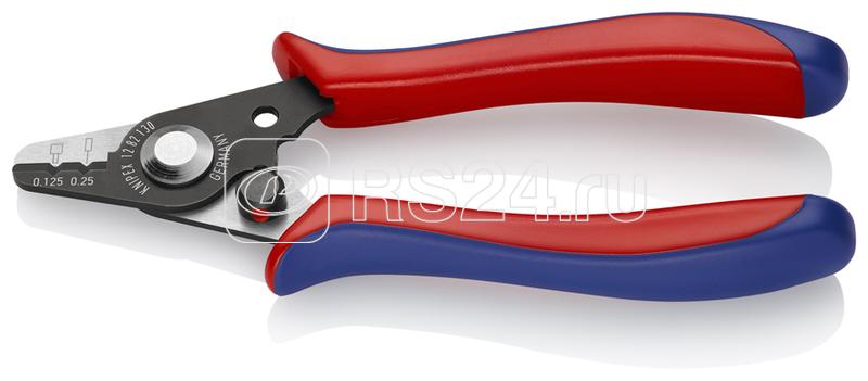 Стриппер для удаления первичной и вторичной оболочек оптоволоконного кабеля первичная 0.125мм вторичная 0.25мм L-130мм Knipex KN-1282130SB