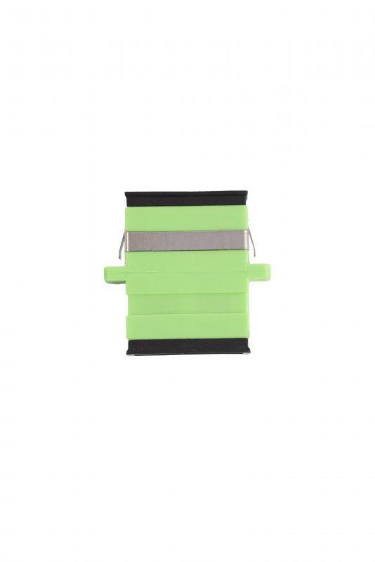 Адаптер оптический проходной SC/APC-SC/APC SM duplex FA-P11Z-DSC/DSC-N/BK-GN корпус пластик. зел. черн. колпачки Hyperline 497450