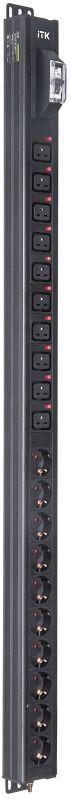 Блок распределения питания BASE PDU PV1101 24U 1ф 16А 10SCHUKO 10C19 без каб. ITK BS-PV70-10D-10C19-11