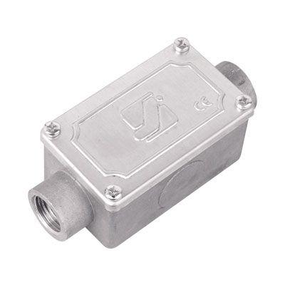 Коробка протяжная 118х51х42мм 2 ввода 180град. М25х1.5 IP55 алюм. DKC 6030-25 Коробка протяжная 118х51х42мм 2 ввода 180град. М25х1.5 IP55 алюм. DKC 6030-25