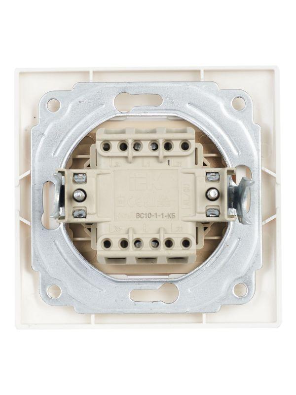 Выключатель 1-кл. СП Кварта 10А IP20 ВС10-1-1-КБ с индикацией бел. IEK EVK11-K01-10-DM