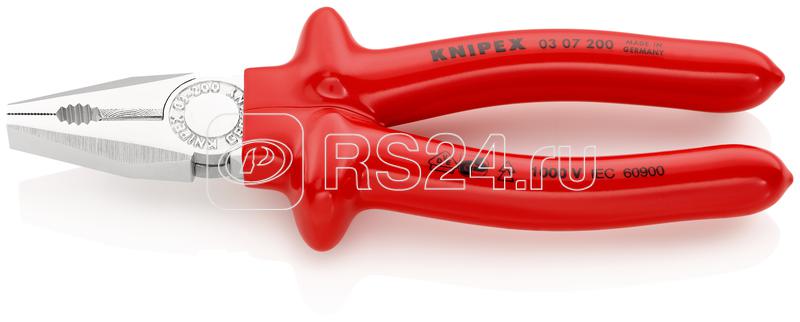 Плоскогубцы комбинированные VDE L-200мм диэлектрические хром. Knipex KN-0307200 Плоскогубцы комбинированные VDE L-200мм диэлектрические хром. Knipex KN-0307200