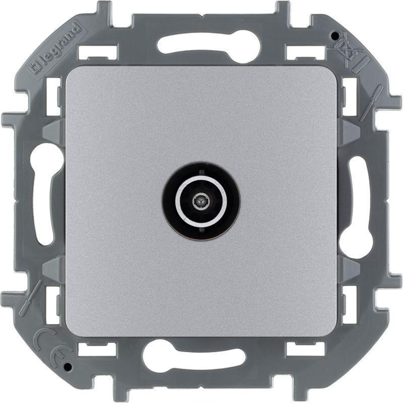 Розетка телевизионная TV Inspiria 2дБ 0-2400мГц с топологией "звезда" механизм алюм. IEK 673852