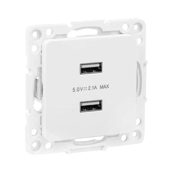 Розетка USB 2-м Стокгольм 2.1А механизм бел. PROxima EKF EYR16-028-10-2USB