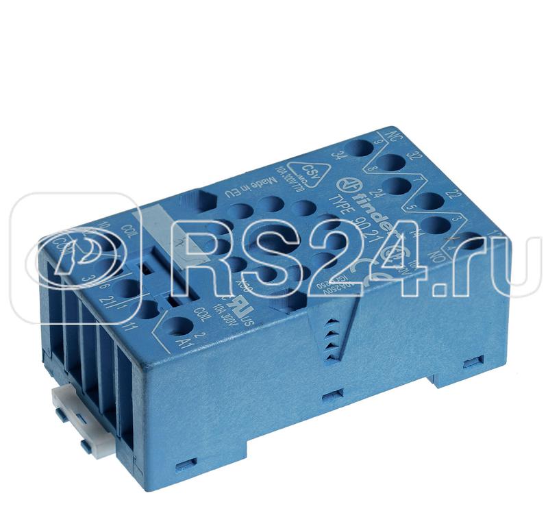 Розетка с винт. клеммами (с зажимной клетью) для реле 60.13 таймера 88.02 модули 99.01 в комплекте металлич. клипса 090.33 син. FINDER 9021SMA